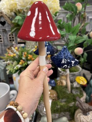 Grzybek Muchomor ceramiczny z ruchomym kapeluszem