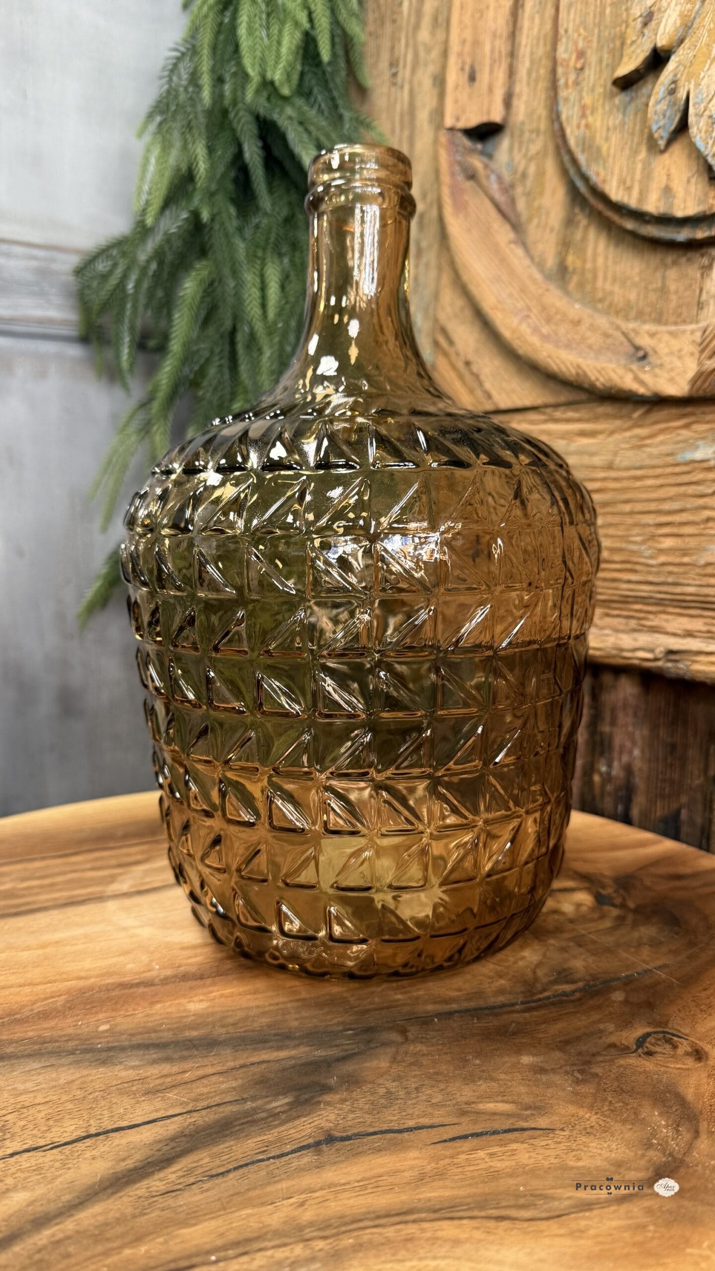 Wazon z recyklingowanego szkła w kolorze jasnobrązowym, wysokość 30 cm