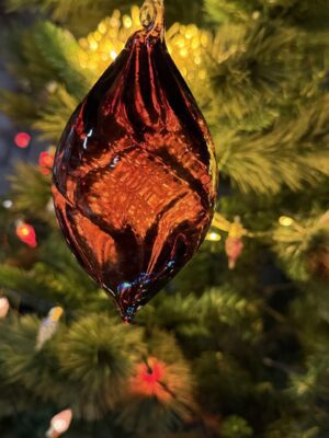 Szklana bombka choinkowa, transparentne, 3 szt, bordowe