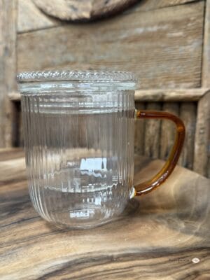 Kubek zaparzacz ze szklanym filtrem 400ml bursztyn