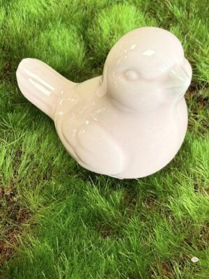 Ptaszek ceramiczny różowy