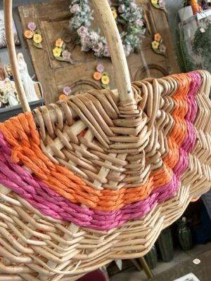 Koszyk wierzbowy owalny z uchwytem duży