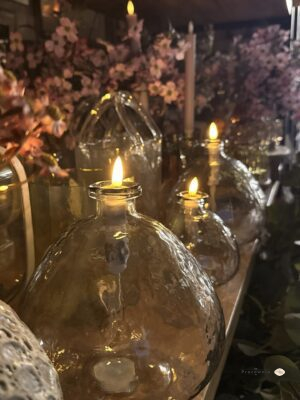 Szklana lampa dekoracyjna led