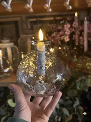 Szklana lampa dekorcyjna led mała