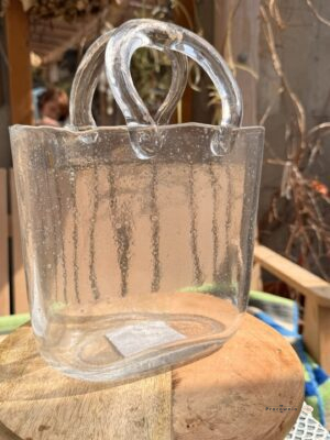 Wazon szklany torebeczka przezroczysty 19cm x 11.5