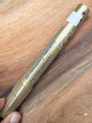 Marker z farbą do renowacji napisów na nagrobkach – złoty, wodoodporny