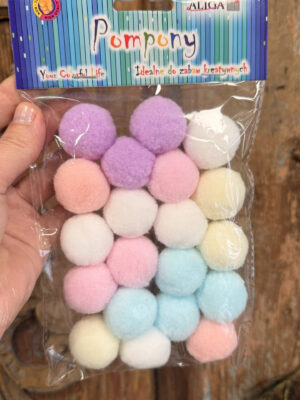 Pompony dekoracyjne pastelowe 3 cm – zestaw 20 szt. do rękodzieła i DIY
