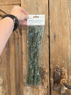 Druciki kreatywne sosna zielono-brązowe 30 cm – 12 szt. do stroików, wianków i dekoracji DIY