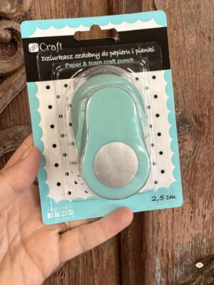 Dziurkacz ozdobny koło 2,5 cm miętowy – do papieru, kartonu i pianki dekoracyjnej