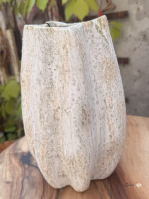 Wazon ceramiczny, osłonka biały 25,5 cm – wysoka dekoracyjna forma.